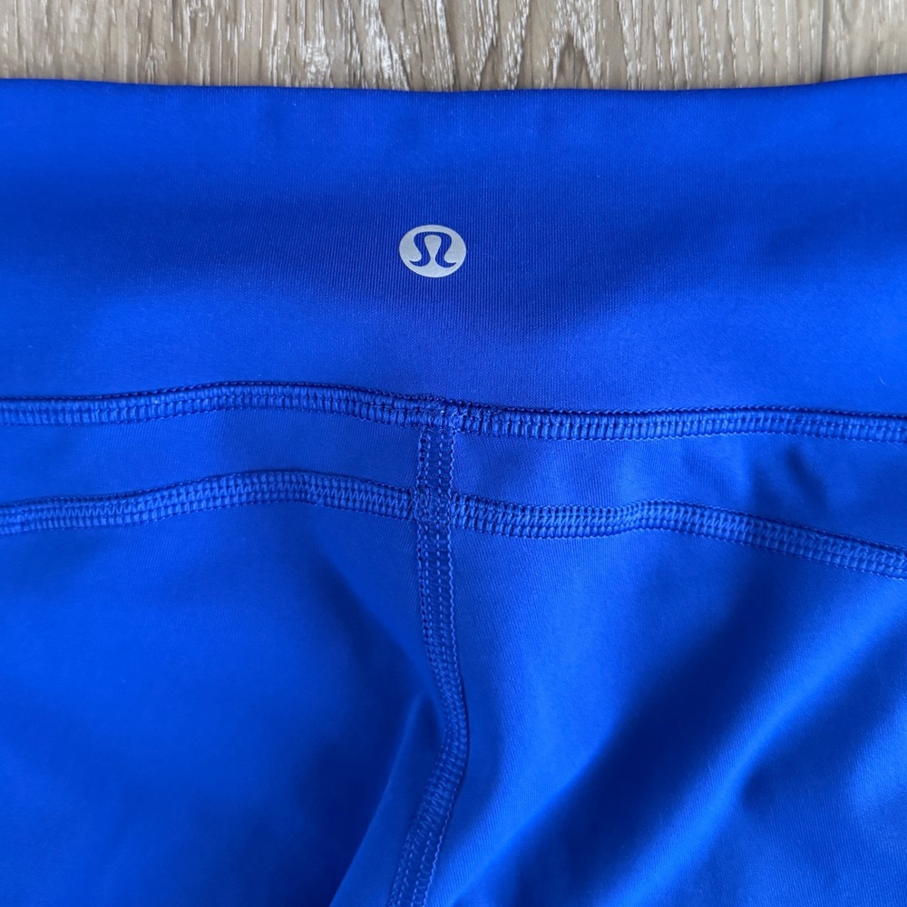 Lululemon Blue Mesh Ribbed Panel High Rise Leggings Size 10 - Picture 5 of 8